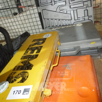 Posten Steckschlüsselkästen, Lötkolben REMS, tlw. unvoillständig