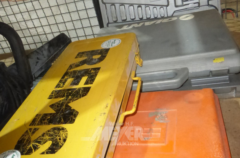 Posten Steckschlüsselkästen, Lötkolben REMS, tlw. unvoillständig