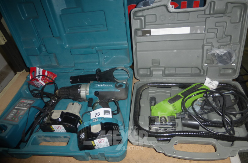 Akku-Bohrschrauber und 1 Modellsäge EXAKT