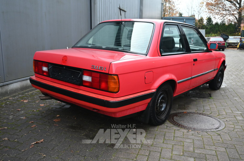 BMW 316i E30 coupé, brillantrot