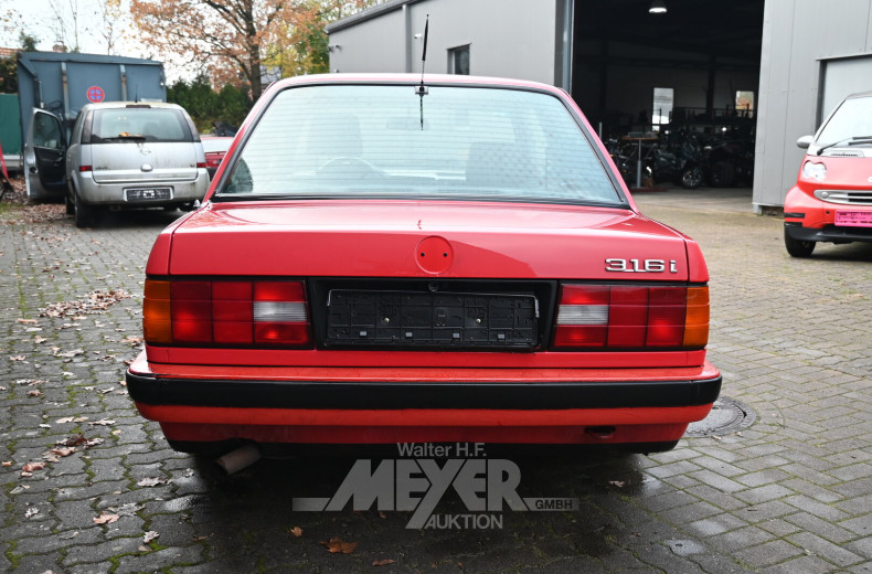 BMW 316i E30 coupé, brillantrot