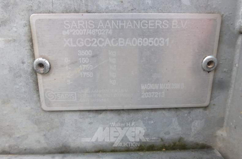 Gerätetransportanhänger Tieflader, Tandemachse