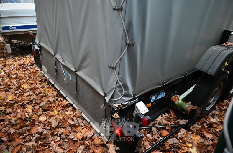 hydr. Absenkanhänger HEIMANN für Maschinentransporte, Plane/Spriegel