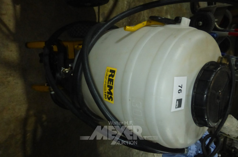 mobiles Spülgerät für Photovoltaikanlagen REMS Typ: 115311, 30 Liter