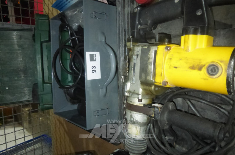 3 Handmaschinen, u.a. Akkuschrauber BOSCH, Winkelschleifmaschine Bosch, neuwertig sowie  1 Bohrhammer MANNESMANN