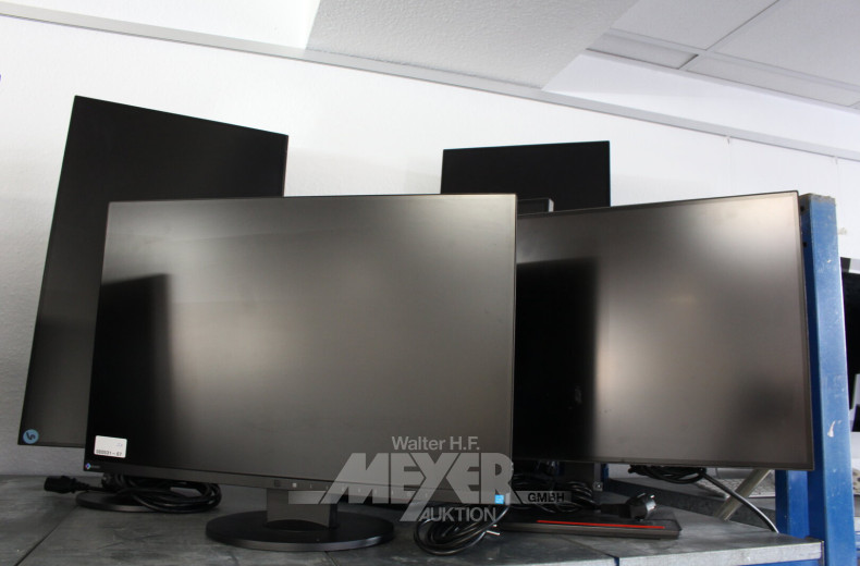 5 LCD-Monitore, versch. Größen