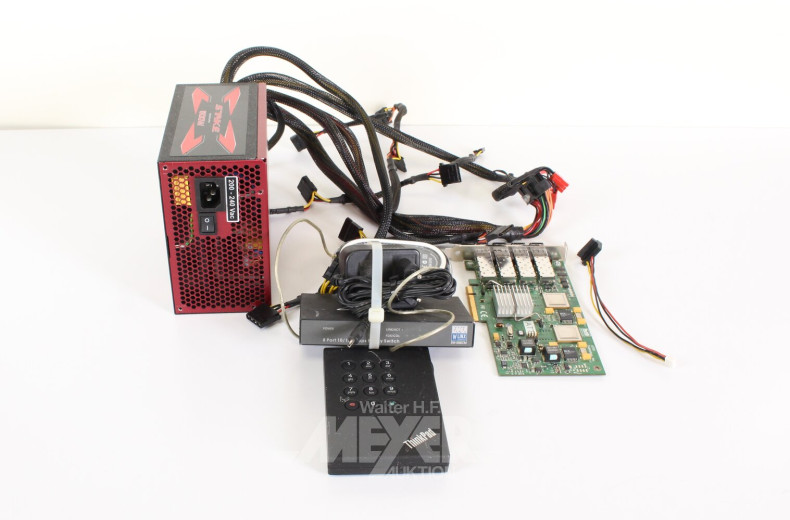 Posten versch EDV-Zubehör und Kabel sowie Festplatte, defekt