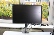 2 LCD-Coloror-Monitore mit je einer Knickarm-Tischhalterung