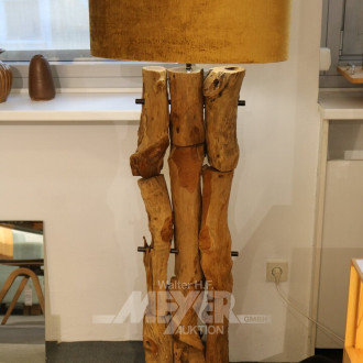 Standleuchte 'Treibholz', Schirm mit Samtbezug