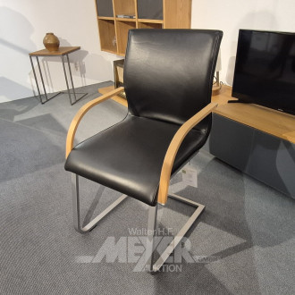 Freischwinger, mit Armlehnen in Buche