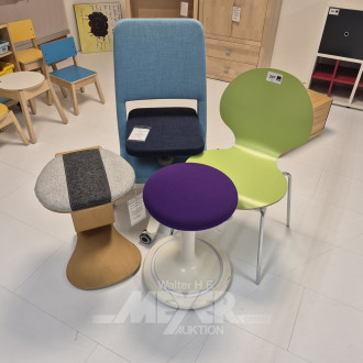 4 div. Stühle u. Schreibtischstühle