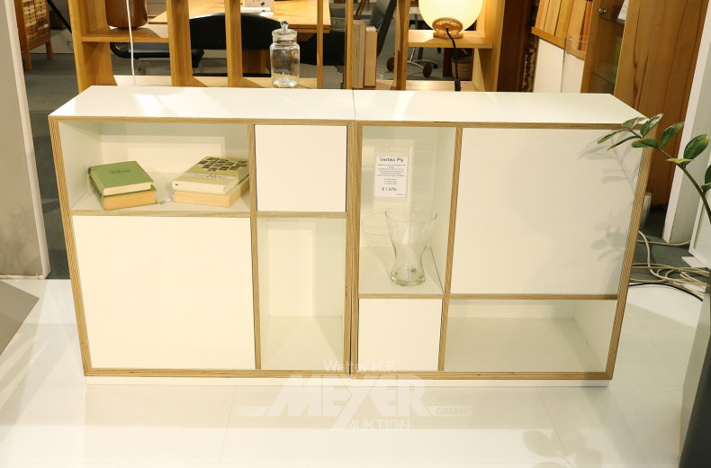 Vertiko 'Ply', best. aus 2 Elementen mit Sockel