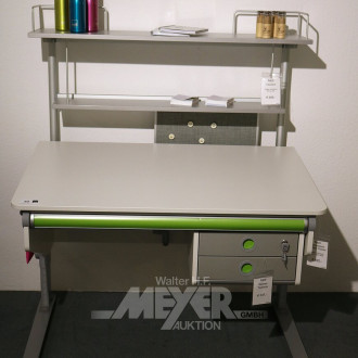 Schreibtisch, mit Anbau und Schubladenbox