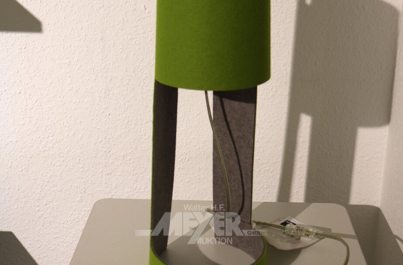 Tischleuchte aus farbigem Wollfilz