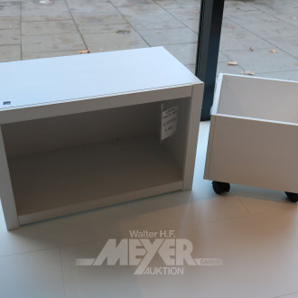 2 Regalelemente, weiß lackiert