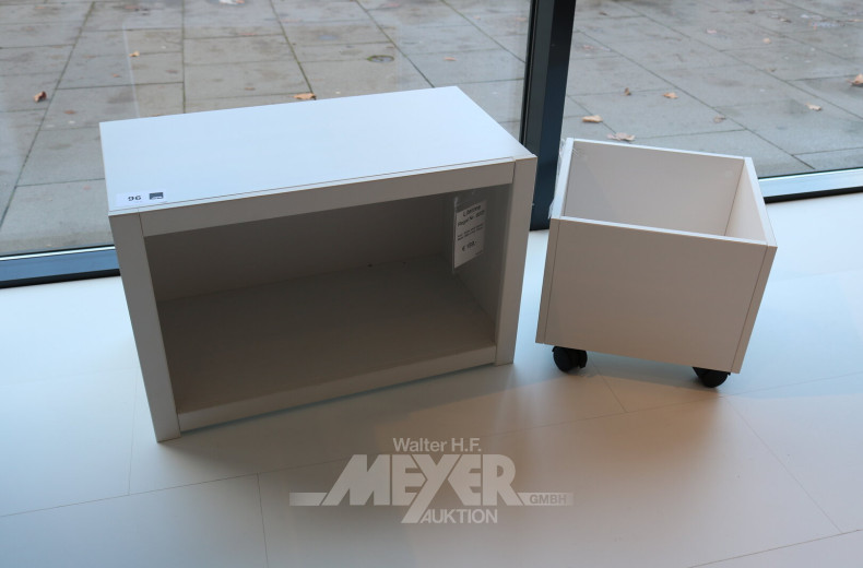 2 Regalelemente, weiß lackiert