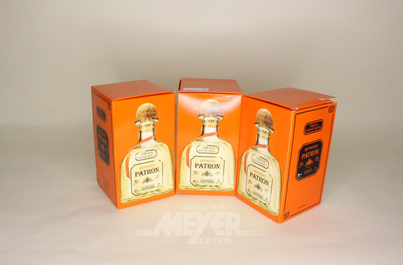3 Flaschen Tequila 'Reposado', jew. originalverpackt