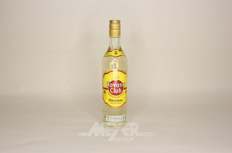 12 Flaschen Rum 'Havana Club', 3 Jahre gereift