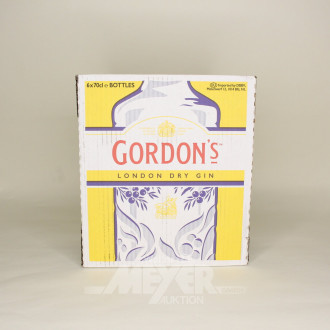 6 Flaschen Dry Gin, im Karton originalverpackt