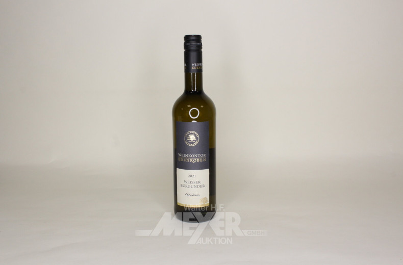 12 Flaschen Weißwein 'Weisser Burgunder', u.a. Jg. 2021, trocken