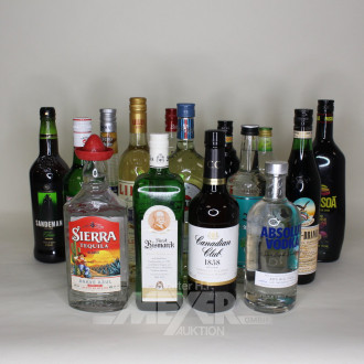Posten versch. Spirituosen, u.a. Sherry, Liköre, Wodka, Aperitifs