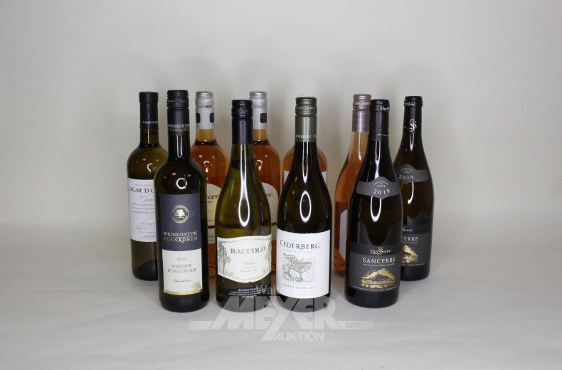 Posten versch. Weiß- u. Roséweine