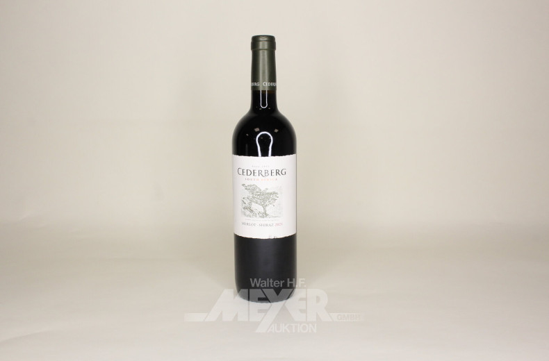 6 Flaschen Rotwein Merlot u. Shiraz 2018/19, trocken