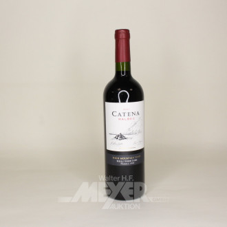 6 Flaschen Rotwein, versch. Rebsorten, versch. Jahrgänge