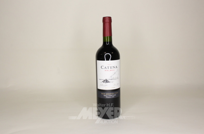 6 Flaschen Rotwein, versch. Rebsorten, versch. Jahrgänge