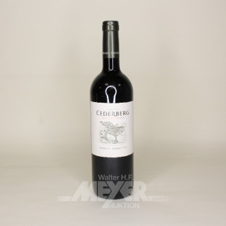 9 Flaschen Rotwein, Merlot u. Shiraz, versch. Jahrgänge