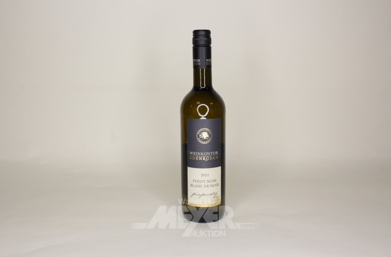 16 Flaschen Weißwein Pinot Noir-Blanc de Noir, u.a. 2021