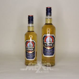 4 Flaschen Aquavit 'Linie', 2x 50cl, 2x 100cl