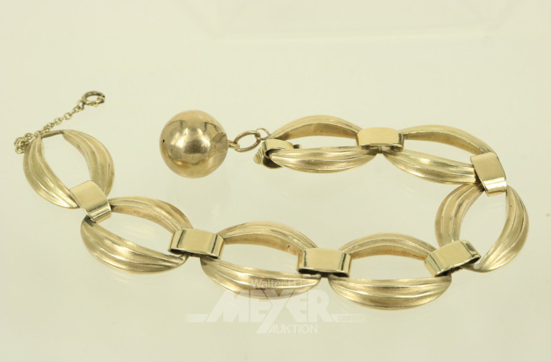 Gliederarmband mit 1 Anhänger "Kugel"