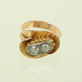 Damenring, besetzt mit 2 Altschliff-Diamanten