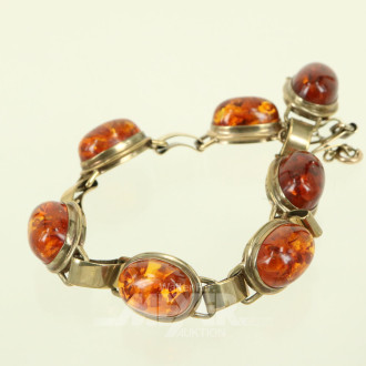 Armband, besetzt mit 7 Bernsteinen