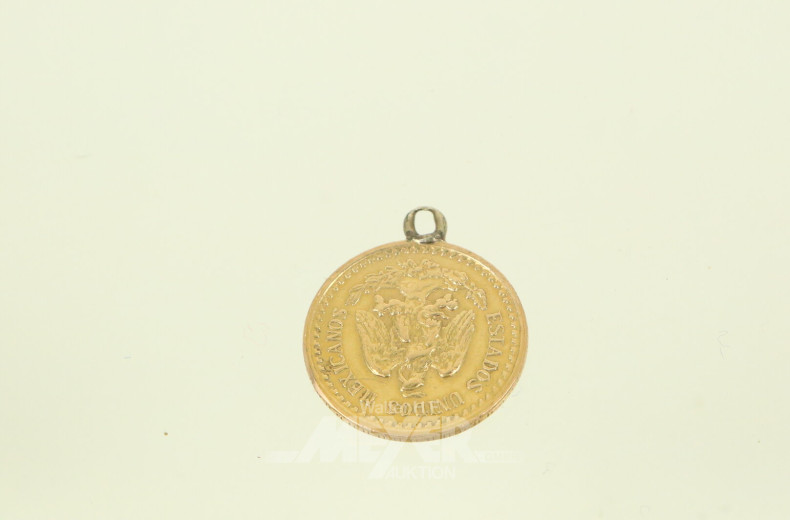 kl. Münzanhänger "Dos Pesos", Mexico 1945