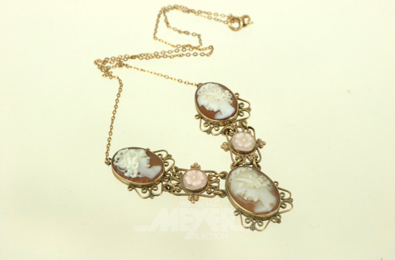 filigranes Collier mit Kamee-Einlagen