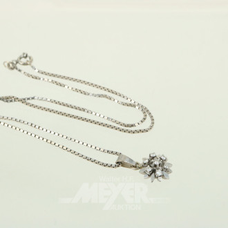 Kette mit Anhänger, besetzt mit 7 kl. Brillanten