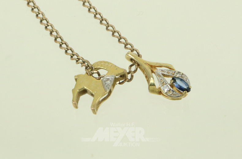 Kette mit 2 Anhängern