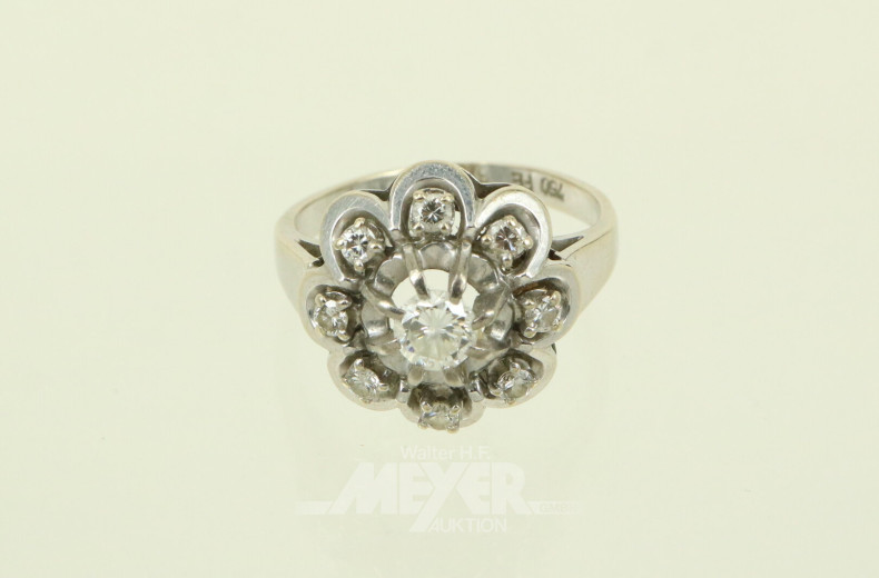 Damenring, besetzt mit 9 Brillanten