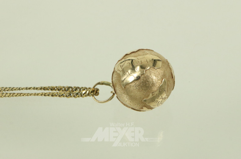 Kette mit 1 Anhänger "Weltkugel"