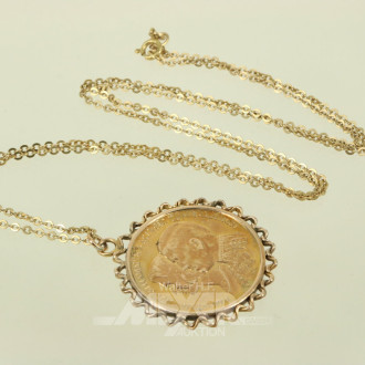 Kette in 750er GG mit Münzanhänger