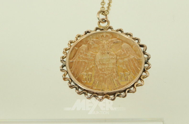 Kette in 750er GG mit Münzanhänger