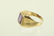 Damen- / Herrenring, besetzt mit 1 lila Farbstein