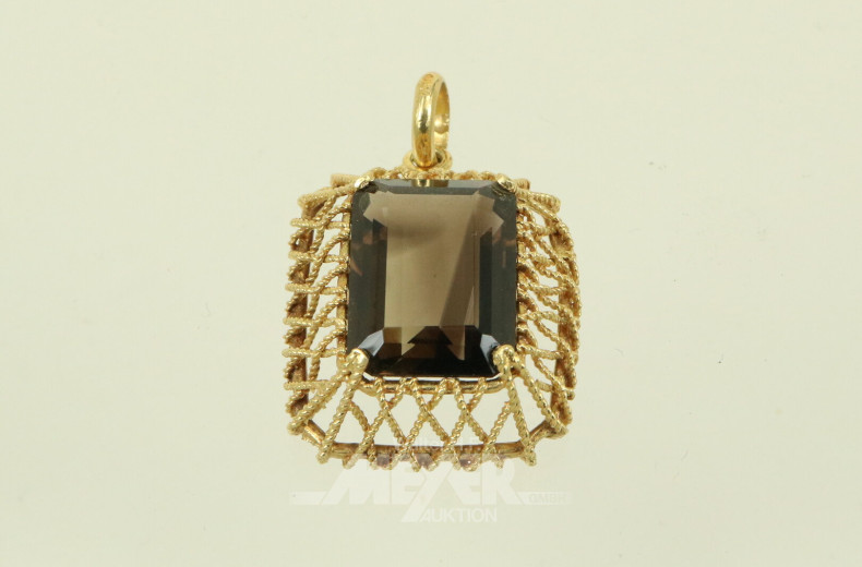 Kettenanhänger besetzt mit 1 Rauchquarz