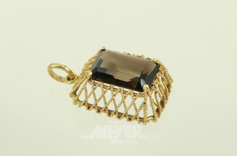 Kettenanhänger besetzt mit 1 Rauchquarz