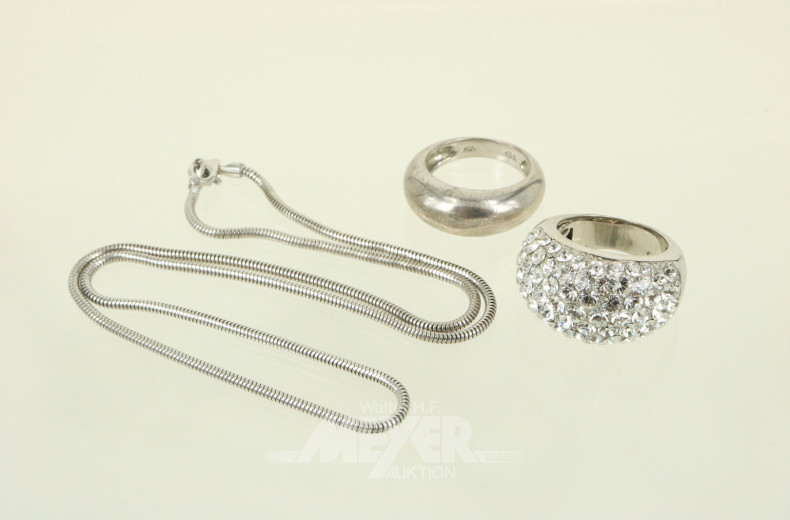 Halskette sowie 2 Ringe