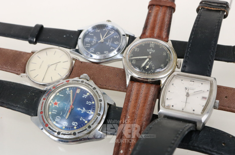 5 div. Herrenarmbanduhren