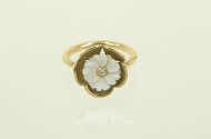 Damenring, besetzt mit 1 Opalblüte und 1 kl. Diamanten