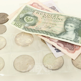 Posten div. Münzen und Banknoten